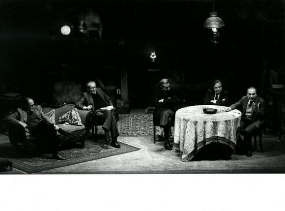 29 novembre 1987: Ugo Gregoretti, Sergio Borsi, Diego Novelli, Valerio Castronovo e il giornalista Gaetano Afeltra che sostituisce Luciana Frassati Gawronska annunciata in locandina