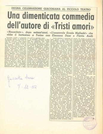 Gazzetta sera, 7 dicembre 1956
firma p.