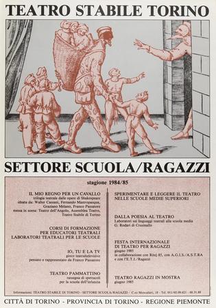 Teatro ragazzi. Manifesto Teatro Stabile Torino. Settore Scuola/Ragazzi Cartellone Stagione