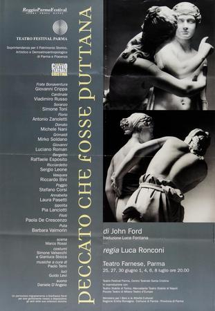 Manifesto del Teatro Festival Parma, in cui il Teatro Stabile di Torino è coproduttore