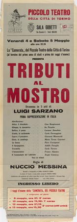 "Tributi al mostro": spettacolo della Camerata del Piccolo Teatro della Città di Torino al termine del primo anno di studi e prima dei saggi d'esame.