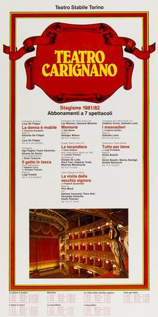 Locandina abbonamento Teatro Carignano