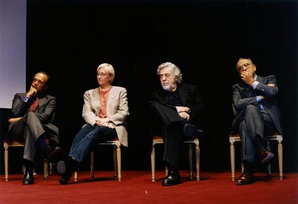 Da sinistra Masolino D'Amico, Alessandra Comazzi, Glauco Mauri, Enzo Siciliano