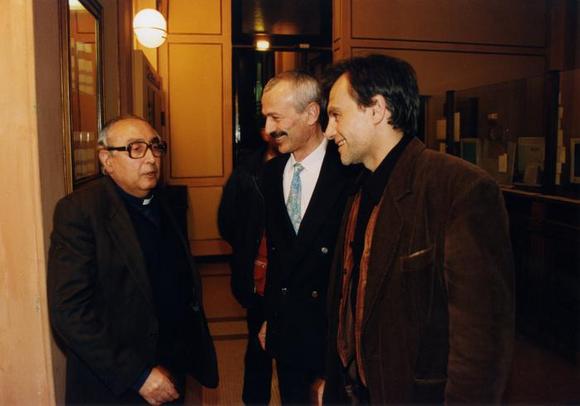 Padre Ennio Pintacuda S.J., Pietro Crivellaro, del Centro Studi TST, Andrea Battistini, curatore della mise en éspace de Il Gattopardo