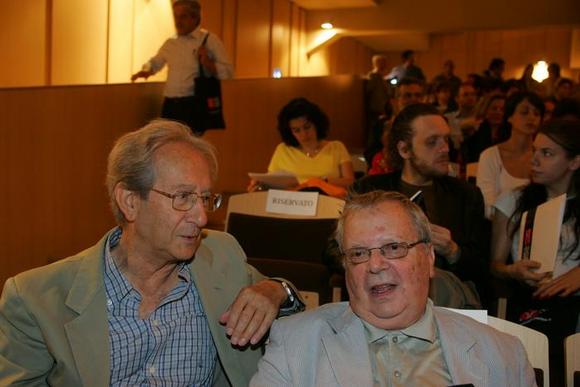 Il regista radiofonico Renato Zanetto e il professor Claudio Gorlier