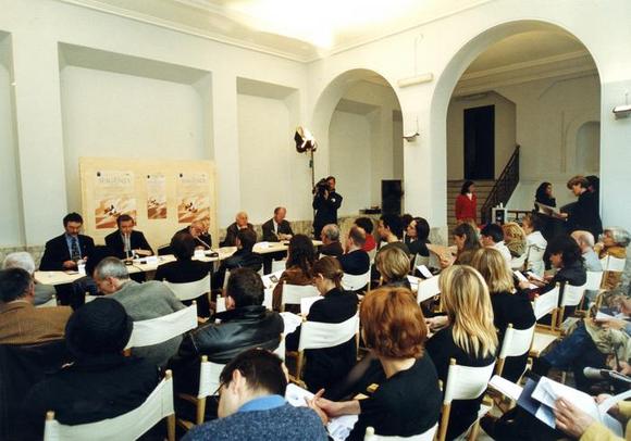 Al tavolo: Giampiero Leo, Agostino Re Rebaudengo, Massimo Castri, Piero Perone, Valter Giuliano