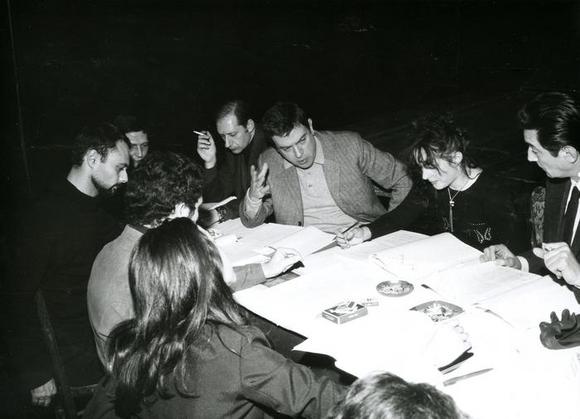 a destra: Alessandro Esposito, Glauco Mauri, Adriana Asti, Gianni Galavotti