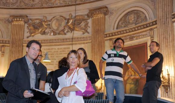 Gigi Cristoforetti, direttore di Torinodanza Festival con Natalia Casorati, direttore del festival Interplay