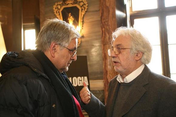 Luca Ronconi con il critico teatrale de Il Manifesto Gianfranco Capitta