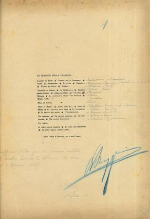 p. 1, con autografo di Ruggeri
