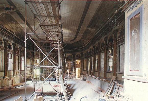 La sala durante i lavori di restauro