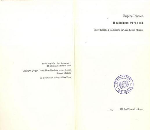 Frontespizio della seconda edizione 1977
