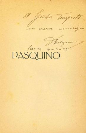 Esemplare con dedica autografa dell'autore a Giulio Tempesti