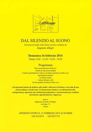 Dal silenzio al suono (2014) - Scheda di sala