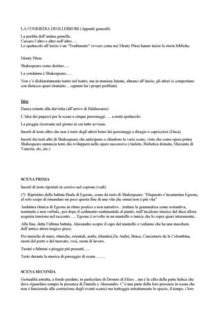 La commedia degli errori - Appunti