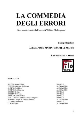 Commedia degli errori - Copione 30 maggio