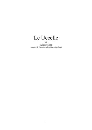 Le Uccelle (2015) - Copione