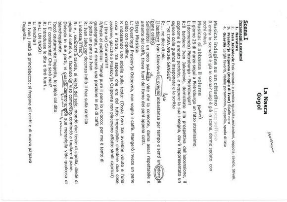 La Nasca - Copione con note e modifiche