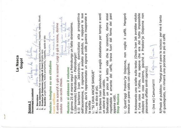 La Nasca - Copione con note