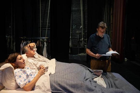 Alessia Giuliani, Valerio Binasco, Nanni Moretti durante le prove