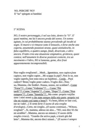 Perché No - Copione e appunti [le pagine potrebbero non essere nell'ordine corretto]