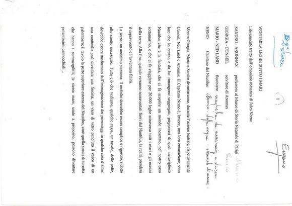 Ventimila leghe sotto i mari - Copione annotato - Seconda stesura