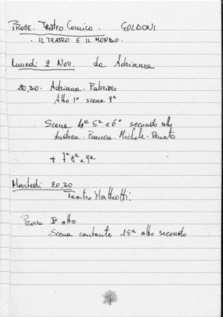 Il Teatro e il mondo (1992) - Quaderno