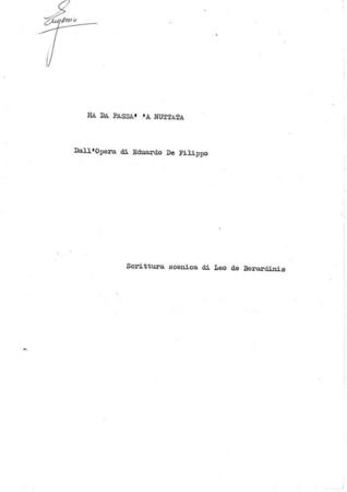 Ha da passà 'a nuttata (1989) - Copione