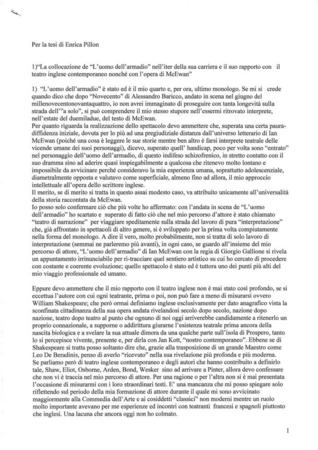 L'uomo dell'armadio (2006) - Per la tesi di Enrica Pillon