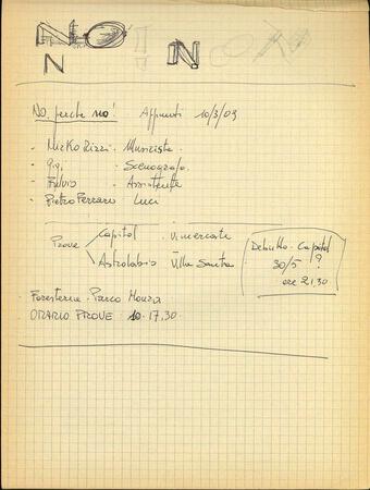 Perché No (2009) - Quaderno