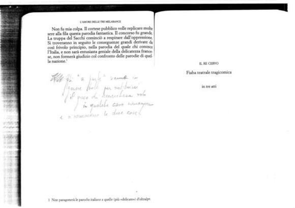 Il Re cervo (1999) - Testo annotato