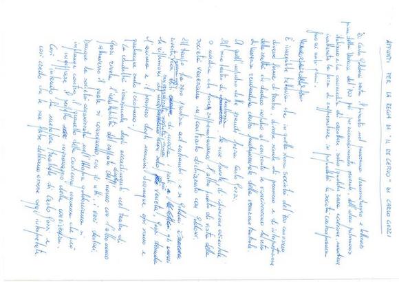 Il Re cervo (1999) - Appunti