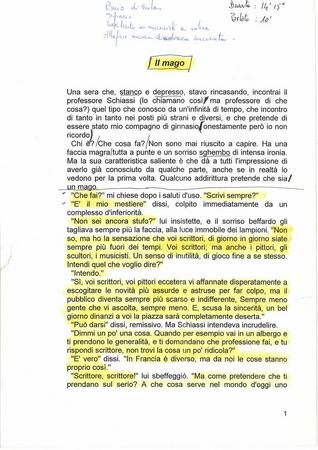 Il mago - Copione annotato