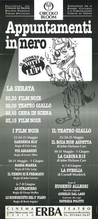 Week-end in nero (1997) - Locandina programma