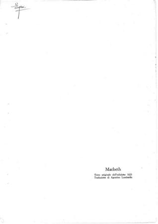 Macbeth - Testo originale dall'edizione 1623