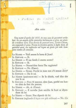 I fucili di Madre Carrar - Estratto Copione
