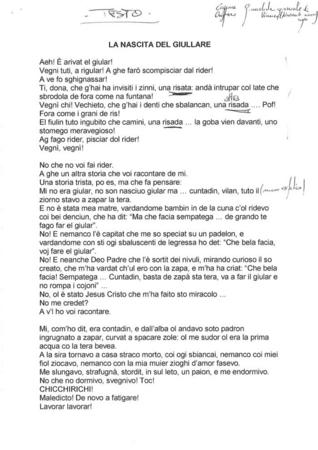 La nascita del giullare con note di regia