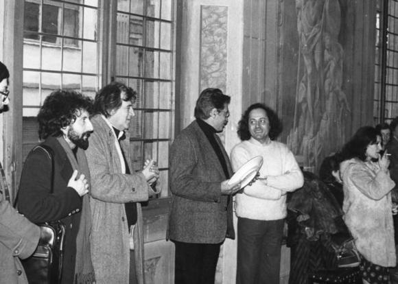 Da sx Eugenio allegri, Francesco Macedonio, Jacques Lecoq e Vittorio Franceschi