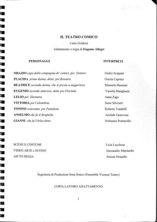 Il teatro comico - Copione