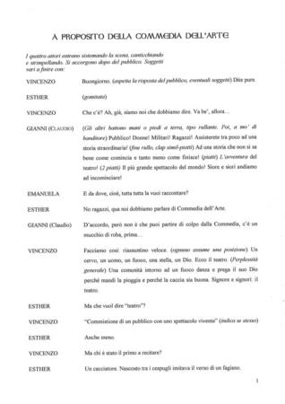A proposito della commedia dell'arte - Testi