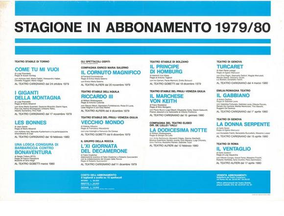 Stagione in abbonamento 1979/80