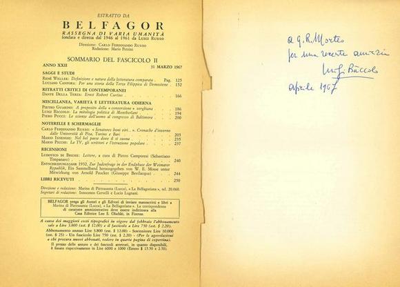 Retro della copertina e dedica