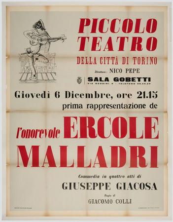 Manifesto, sala Gobetti, misure 135x106 cm - intelato