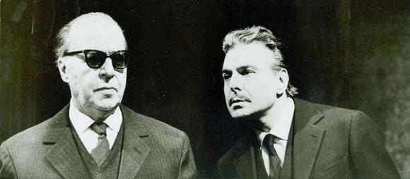 Annibale Ninchi e Gianni Santuccio, foto pubblicata su «Il Dramma», n. 341 (febbraio 1965), p. 64